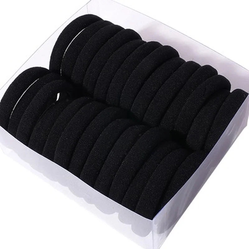 50/100Pcs Elastic Hair Accessories for Women Kids Black Rubber Band Ponytail Holder Gum for Hair Ties Ring Scrunchies Hairband