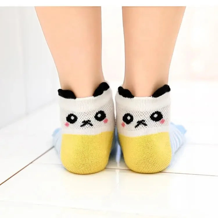 Toddler Baby Kids Girls Boys Cartoon Socks Babies Child Animal Five Fingers Sock Hosiery Mesh Breathable Toe Socks Accessories