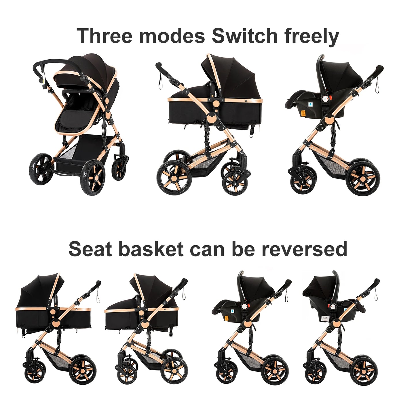 Baby Stroller lightweight strollers 3 in 1 Stroller Baby Walker Baby Trolley 588 Baby Stroller Car for Newborn Baby Travel pram