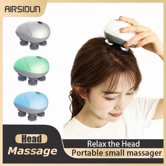 Household Electric Head Silicone Massager Charging Scalp Shock Pet Whole Body Cat Kneading Meridian Therapy Instrument