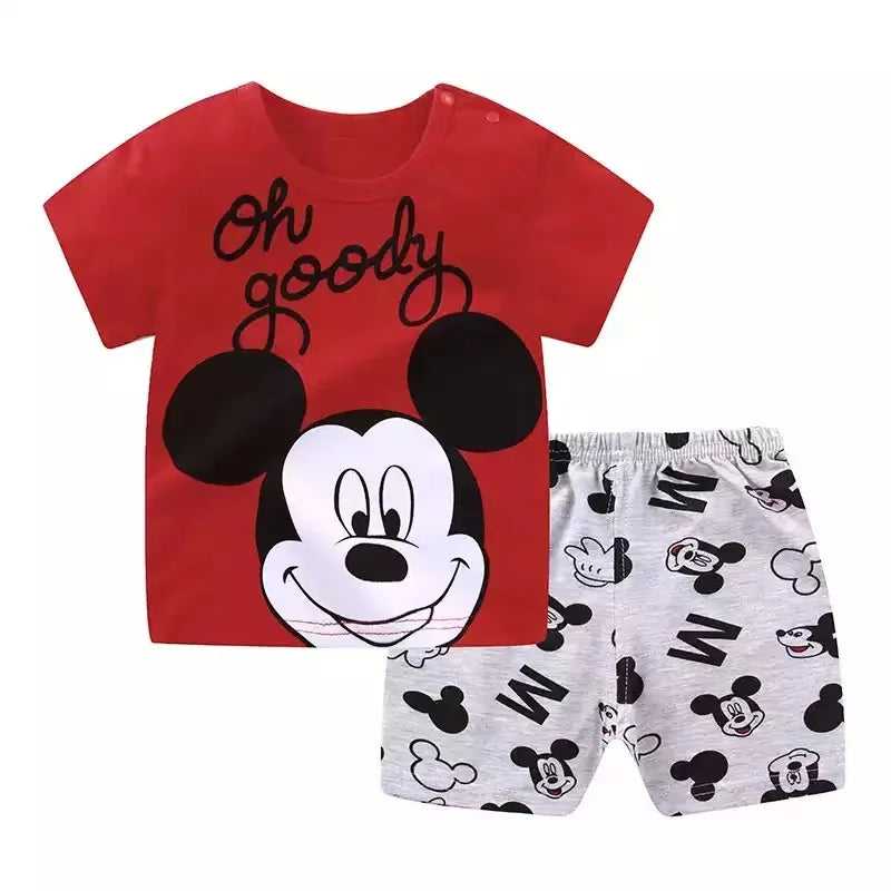 2021 Casual Baby Kids Sport Clothing Disney Mickey Mouse Clothes Sets for Boys Costumes 100% Cotton Baby Clothes 9M -4 Years Old