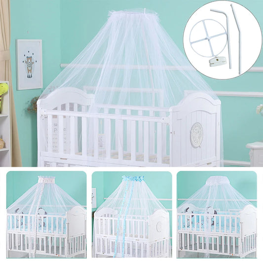 Universal Mosquito Crib Netting Baby Mosquito Net Stand Cradle Bed Mesh Canopy Holder Removable Portable Baby Bed Support Tent