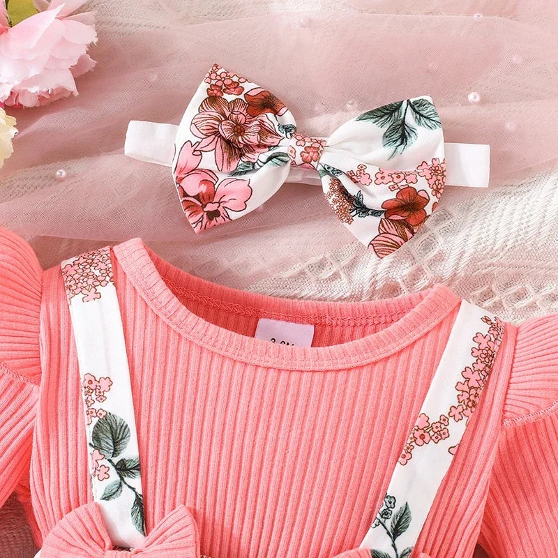 Dress For Kids 3 Months - 3 Years old Birthday Korean Style Long Sleeve Cute Floral Princess Formal Dresses Ootd For Baby Girl