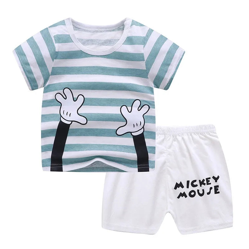 2021 Casual Baby Kids Sport Clothing Disney Mickey Mouse Clothes Sets for Boys Costumes 100% Cotton Baby Clothes 9M -4 Years Old