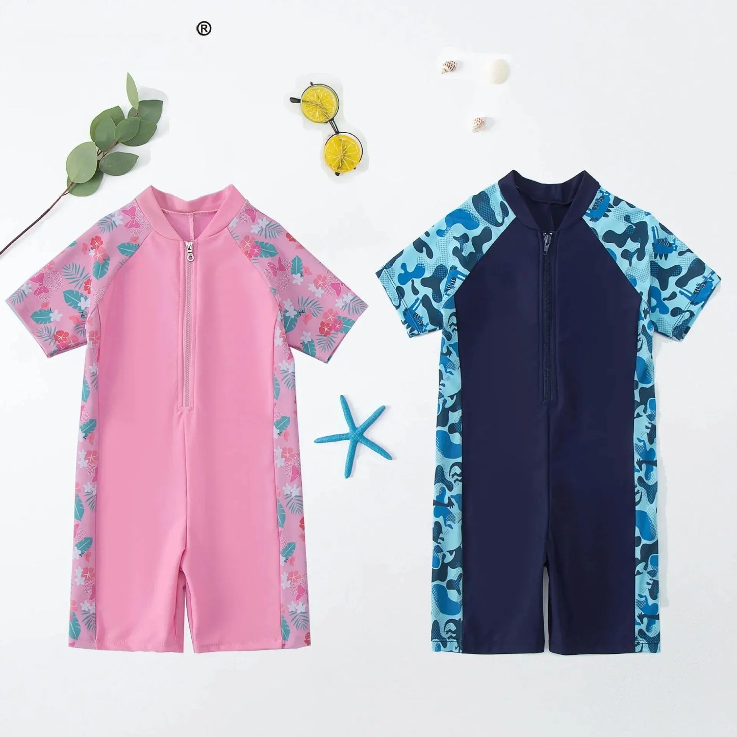 Quick-drying Professional Training Children Swimwear Boys Girls Children One-piece Sun Protection Swimwear