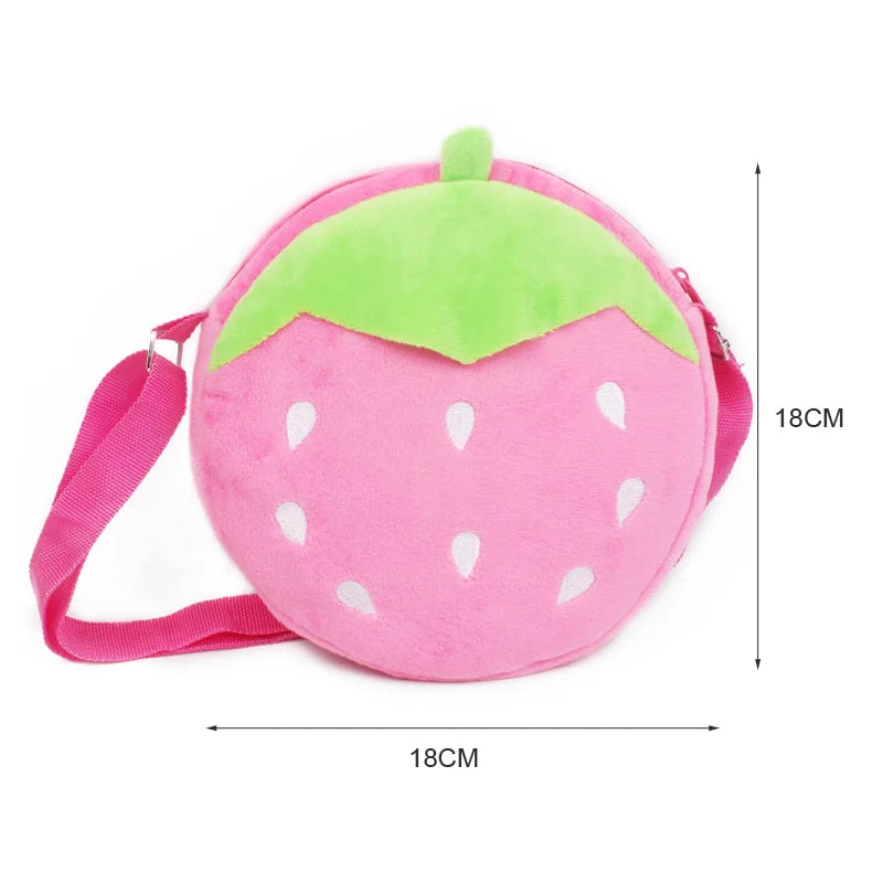 Cute Plush Shoulder Bag Strawberry Sunflower Kids Handbags Cartoon Mini Coin Purse Bag