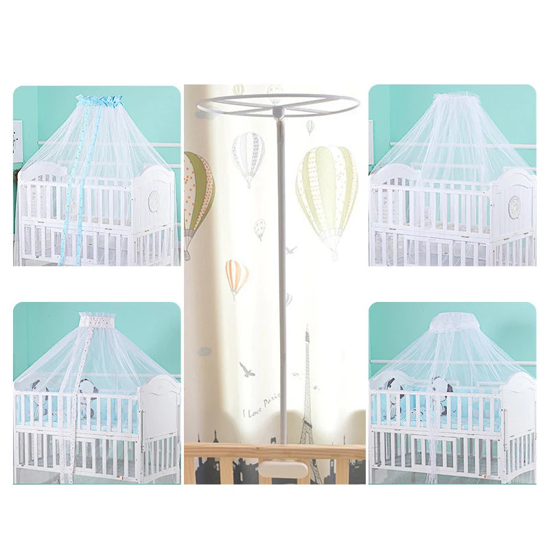 Universal Mosquito Crib Netting Baby Mosquito Net Stand Cradle Bed Mesh Canopy Holder Removable Portable Baby Bed Support Tent