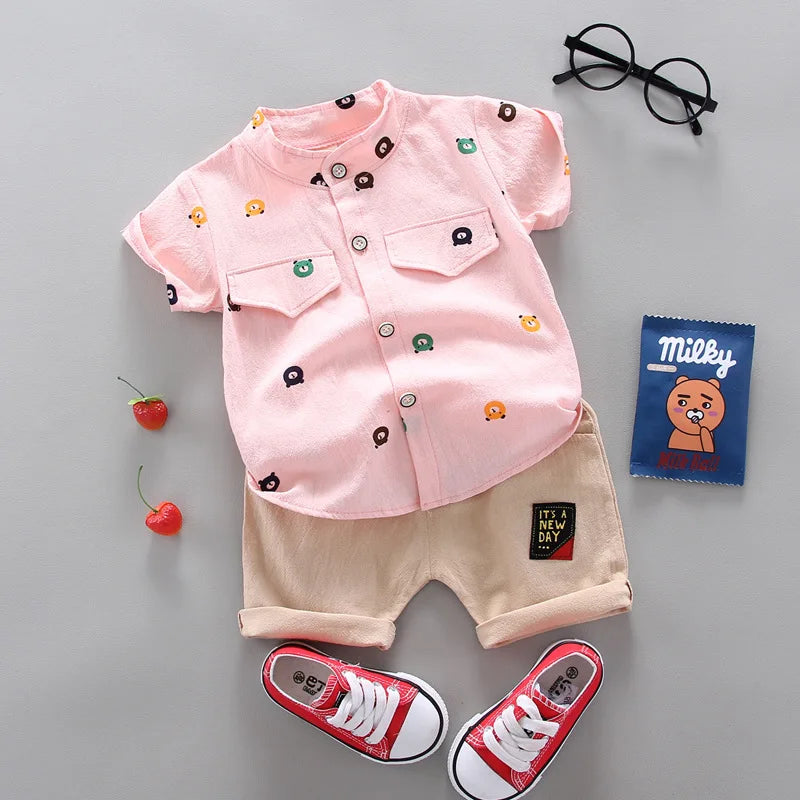 Fashion Baby Boy's Suit Summer Casual Clothes Set Top Shorts 2PCS Baby Clothing Set For Boys Infant Suits Kids Clothes