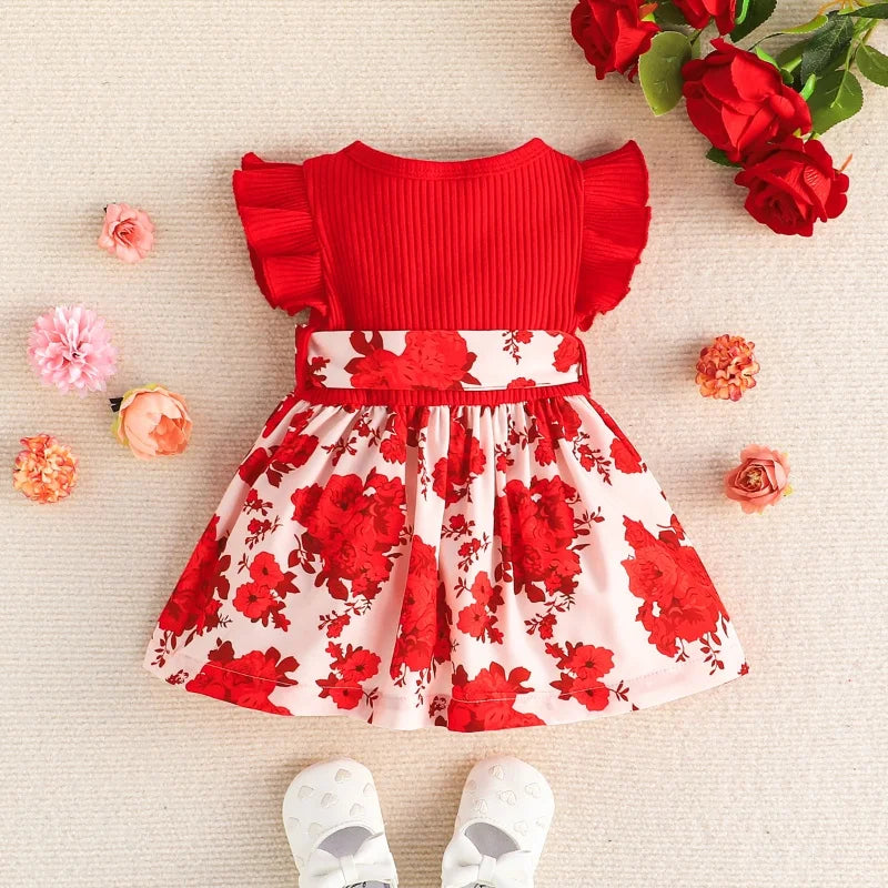 Dress For Kids 3-24 Months Style Fashion Butterfly sleeve Cute Floral Summer Princess Formal Dresses